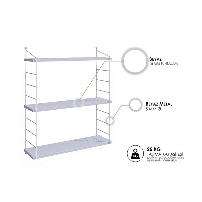 Hanah Home Armoni 3'lü - Shiny White Hanah Home Armoni 3'lü - Shiny White
